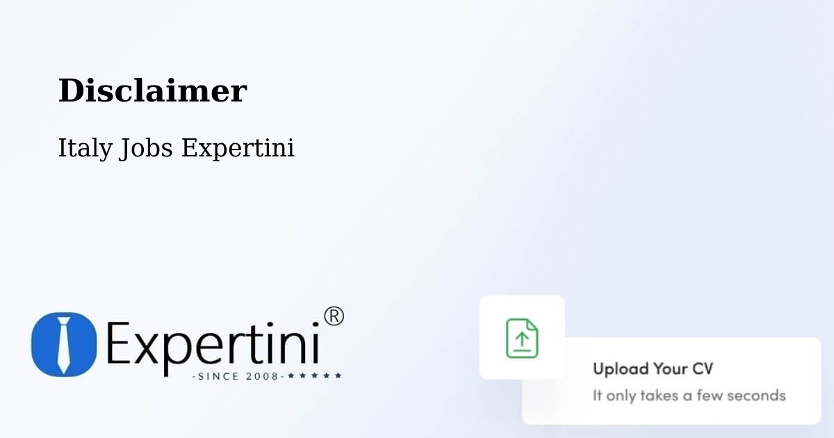 Disclaimer – Caorle - Italy Jobs Expertini
